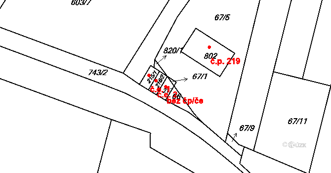 Míškovice 41054741 na parcele st. 217 v KÚ Míškovice, Katastrální mapa