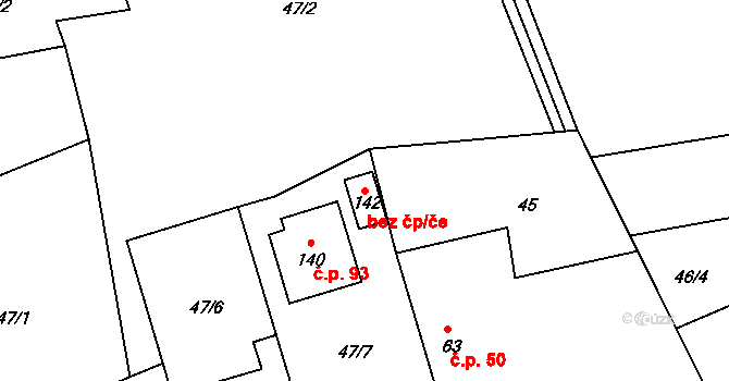 Borovany 41847741 na parcele st. 142 v KÚ Borovany u Milevska, Katastrální mapa