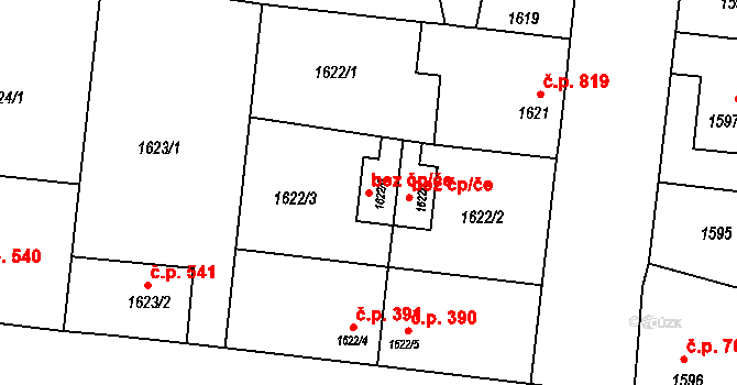 Bohumín 43939741 na parcele st. 1622/6 v KÚ Nový Bohumín, Katastrální mapa