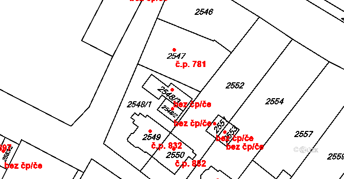Sokolov 44387741 na parcele st. 2548/3 v KÚ Sokolov, Katastrální mapa