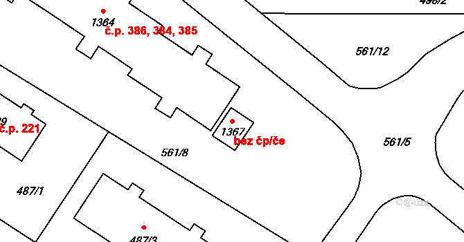 Třinec 44636741 na parcele st. 1367 v KÚ Dolní Líštná, Katastrální mapa