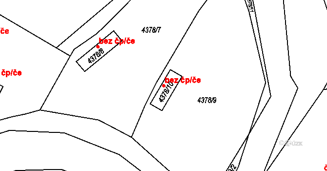 Chomutov 45041741 na parcele st. 4378/10 v KÚ Chomutov II, Katastrální mapa