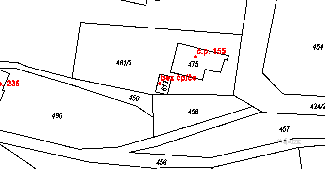 Jamné nad Orlicí 45478741 na parcele st. 613 v KÚ Jamné nad Orlicí, Katastrální mapa