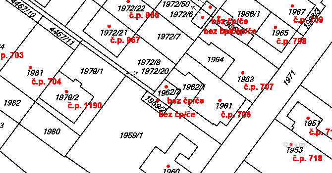 Jemnice 46233741 na parcele st. 1962/2 v KÚ Jemnice, Katastrální mapa