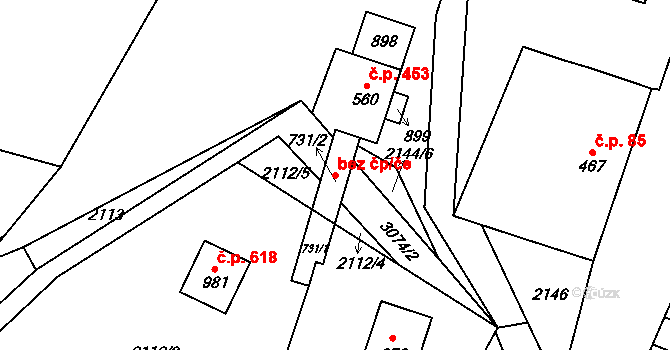 Petrovice 48655741 na parcele st. 731/1 v KÚ Petrovice u Chabařovic, Katastrální mapa