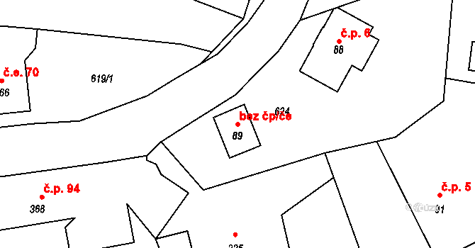 Pěnčín 49934741 na parcele st. 89 v KÚ Alšovice, Katastrální mapa