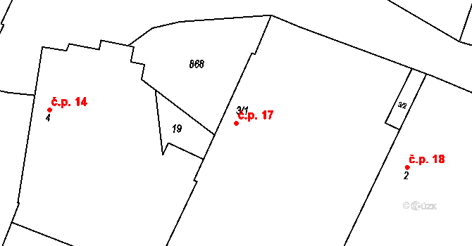 Jenichov 17, Střemy na parcele st. 3/1 v KÚ Jenichov, Katastrální mapa