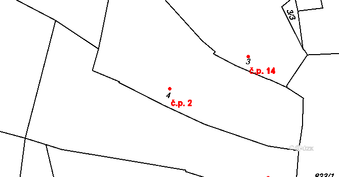 Bítov 2, Přehýšov na parcele st. 4 v KÚ Bítov u Přehýšova, Katastrální mapa