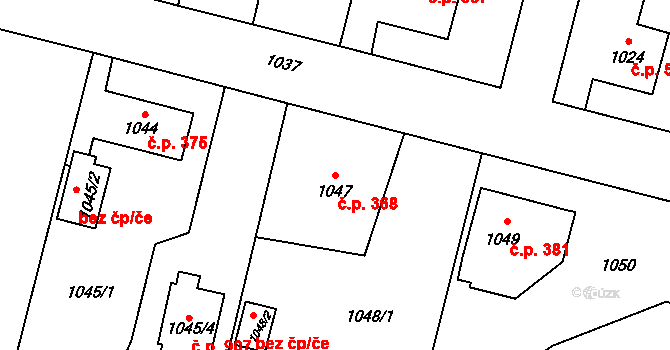 Klimkovice 368 na parcele st. 1047 v KÚ Klimkovice, Katastrální mapa