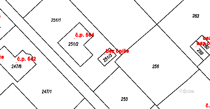 Bedihošť 99706741 na parcele st. 251/3 v KÚ Bedihošť, Katastrální mapa
