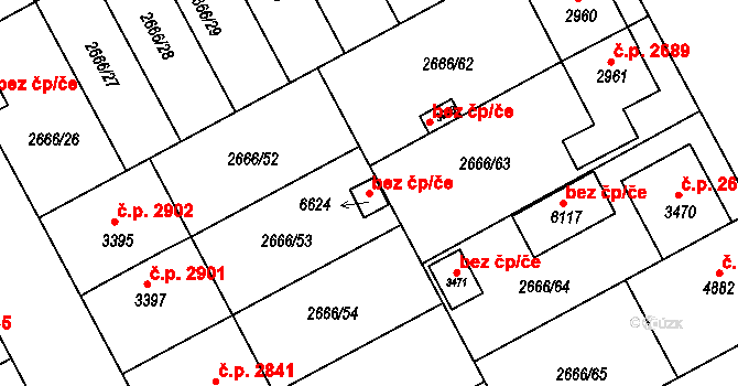 Břeclav 118939742 na parcele st. 6624 v KÚ Břeclav, Katastrální mapa