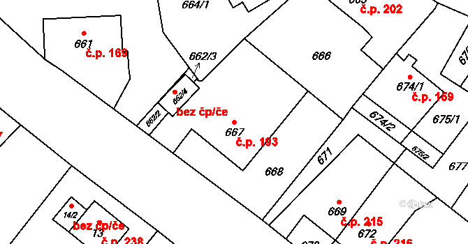 Janovice 193, Rýmařov na parcele st. 667 v KÚ Janušov, Katastrální mapa