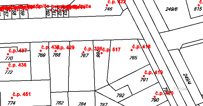 Švermov 517, Kladno na parcele st. 766 v KÚ Motyčín, Katastrální mapa