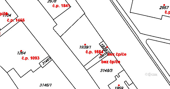 Kraslice 1684 na parcele st. 1939/1 v KÚ Kraslice, Katastrální mapa