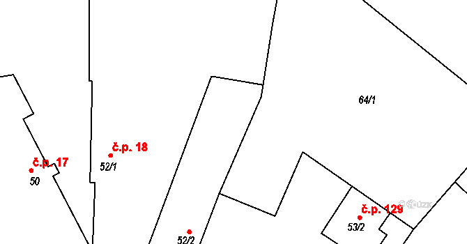 Úherce 116, Dobrovice na parcele st. 52/2 v KÚ Úherce, Katastrální mapa