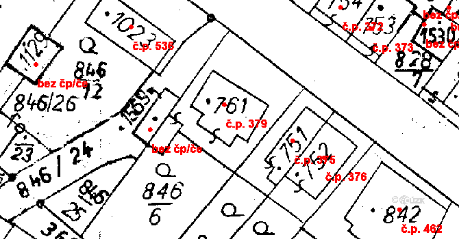 Cvikov II 379, Cvikov na parcele st. 761 v KÚ Cvikov, Katastrální mapa
