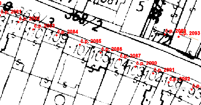Podlusky 2086, Roudnice nad Labem na parcele st. 105 v KÚ Podlusky, Katastrální mapa