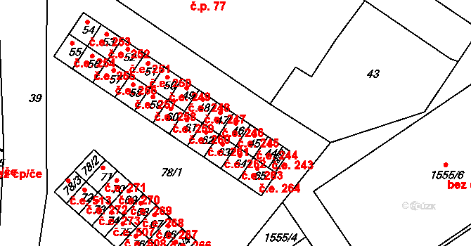 Miřetice u Klášterce nad Ohří 245, Klášterec nad Ohří na parcele st. 46 v KÚ Miřetice u Klášterce nad Ohří, Katastrální mapa
