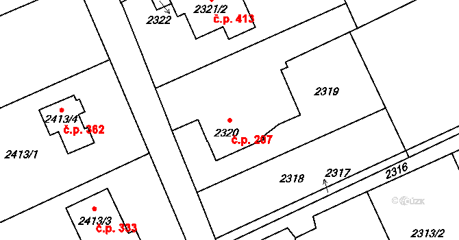 Dolní Suchá 207, Havířov na parcele st. 2320 v KÚ Dolní Suchá, Katastrální mapa