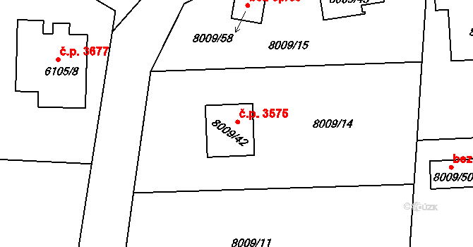 Frýdek 3575, Frýdek-Místek na parcele st. 8009/42 v KÚ Panské Nové Dvory, Katastrální mapa