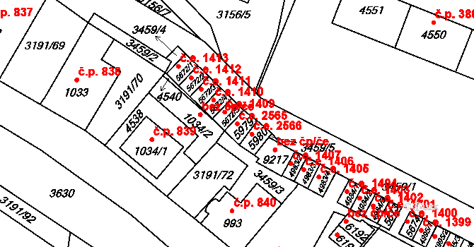 Zlín 2565 na parcele st. 5979 v KÚ Zlín, Katastrální mapa