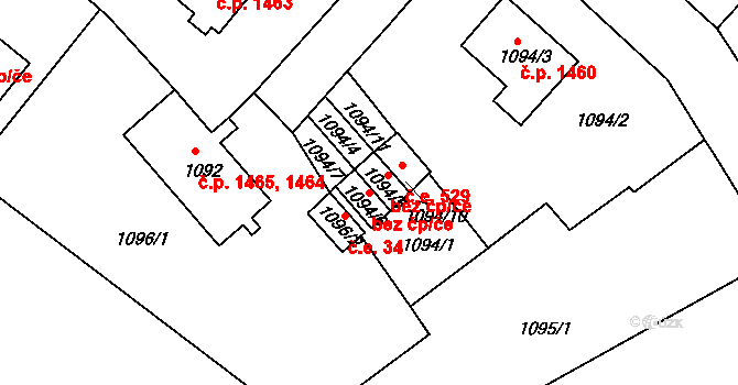 Rumburk 43759742 na parcele st. 1094/6 v KÚ Rumburk, Katastrální mapa