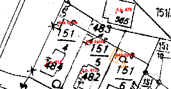 Jaroměřice 46010742 na parcele st. 483 v KÚ Jaroměřice, Katastrální mapa