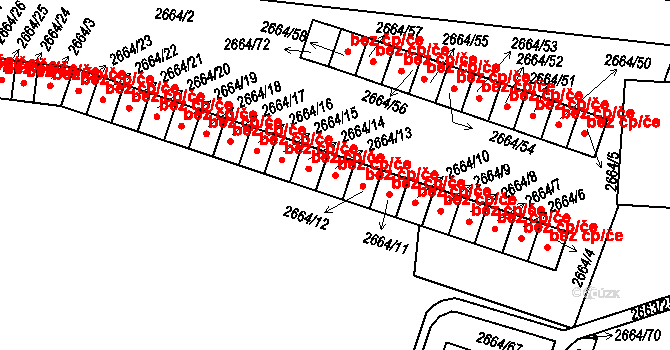 Holešov 47584742 na parcele st. 2664/13 v KÚ Holešov, Katastrální mapa