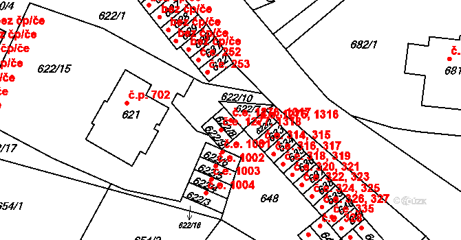 Děčín 49100742 na parcele st. 622/8 v KÚ Děčín, Katastrální mapa