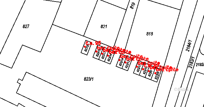 Moravský Krumlov 49702742 na parcele st. 823/17 v KÚ Moravský Krumlov, Katastrální mapa