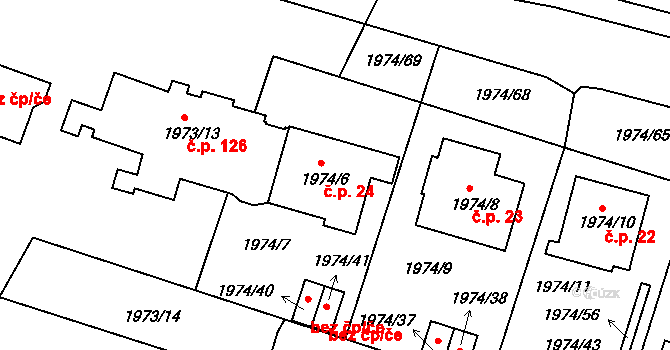 Vimperk III 24, Vimperk na parcele st. 1974/6 v KÚ Vimperk, Katastrální mapa