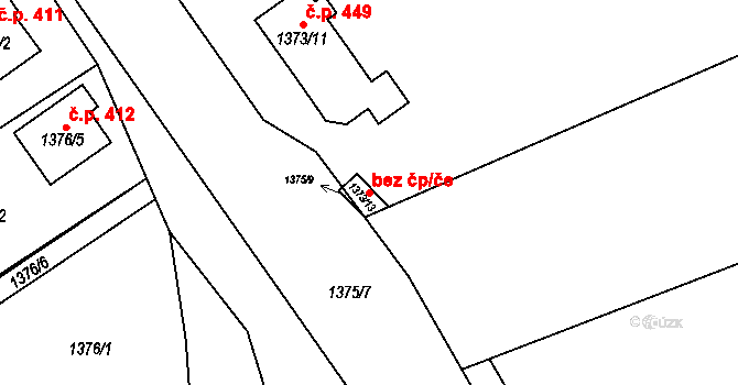Nosislav 104714743 na parcele st. 1373/13 v KÚ Nosislav, Katastrální mapa