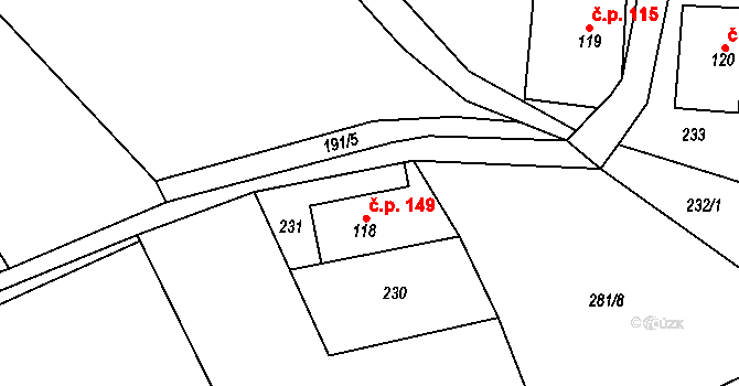 Rokytno 149, Rokytnice nad Jizerou na parcele st. 118 v KÚ Rokytno v Krkonoších, Katastrální mapa