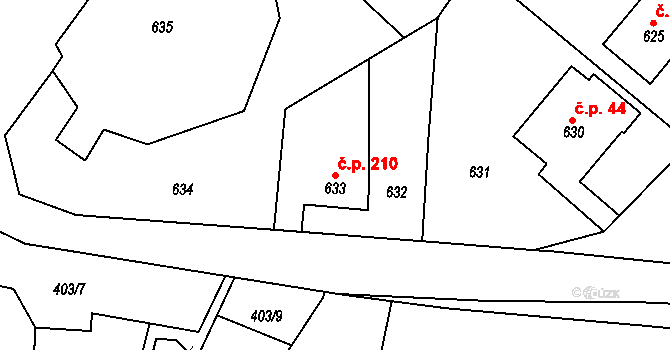 Děčín VII-Chrochvice 210, Děčín na parcele st. 633 v KÚ Chrochvice, Katastrální mapa
