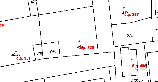 Liberec VII-Horní Růžodol 325, Liberec na parcele st. 403 v KÚ Horní Růžodol, Katastrální mapa