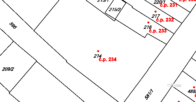 Město 234, Opava na parcele st. 214 v KÚ Opava-Město, Katastrální mapa