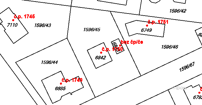 Beroun-Město 1750, Beroun na parcele st. 6842 v KÚ Beroun, Katastrální mapa
