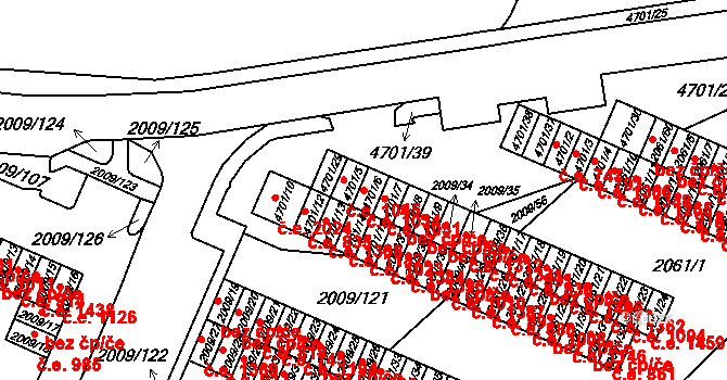 Chomutov 1034 na parcele st. 4701/6 v KÚ Chomutov I, Katastrální mapa