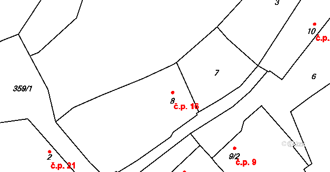 Štěpánovice 16, Výčapy na parcele st. 8 v KÚ Štěpánovice u Jaroměřic nad Rokytnou, Katastrální mapa