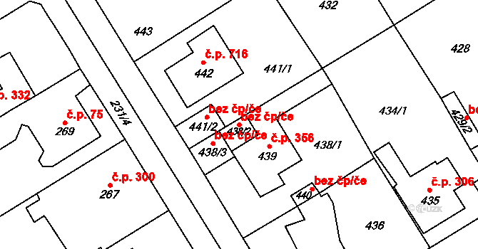 Dobřichovice 39579743 na parcele st. 438/2 v KÚ Dobřichovice, Katastrální mapa