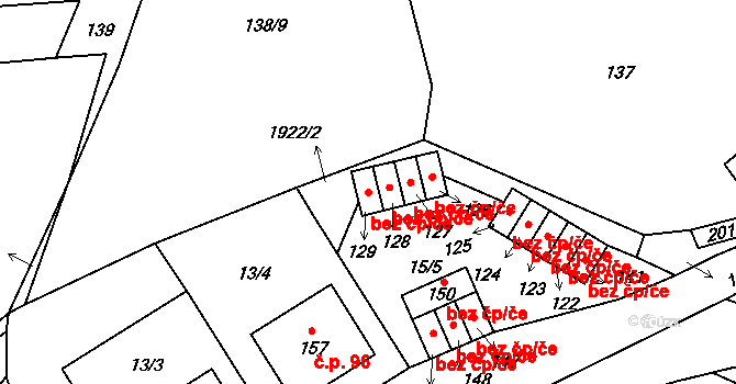 Štěchovice 40747743 na parcele st. 129 v KÚ Štěchovice, Katastrální mapa