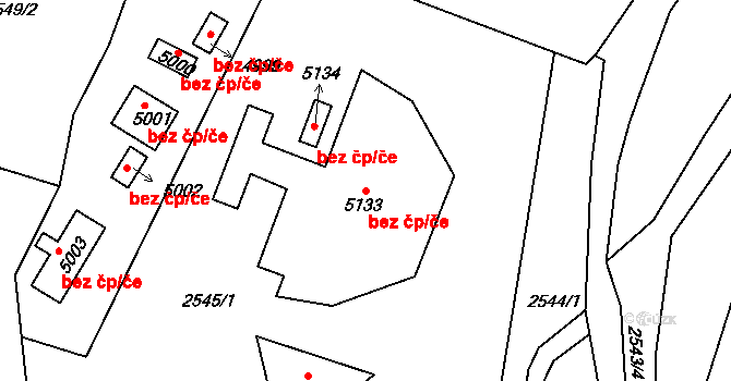 Rokycany 41922743 na parcele st. 5133/1 v KÚ Rokycany, Katastrální mapa