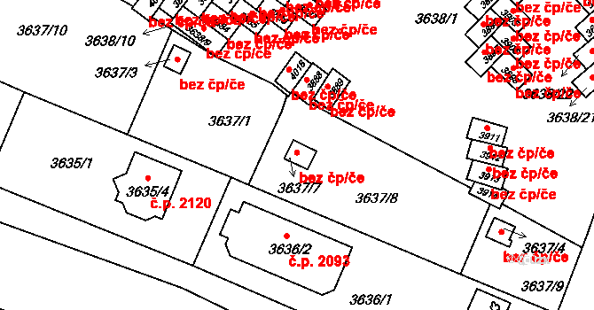Tachov 42917743 na parcele st. 3637/7 v KÚ Tachov, Katastrální mapa