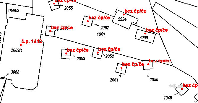 Bělá pod Bezdězem 45272743 na parcele st. 2052 v KÚ Bělá pod Bezdězem, Katastrální mapa