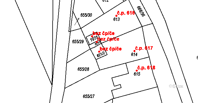 Úpice 47876743 na parcele st. 621/2 v KÚ Úpice, Katastrální mapa