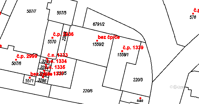 Žatec 47957743 na parcele st. 1559/2 v KÚ Žatec, Katastrální mapa
