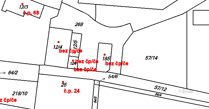 Sedlec 53887743 na parcele st. 185 v KÚ Sedlec u Líbeznic, Katastrální mapa