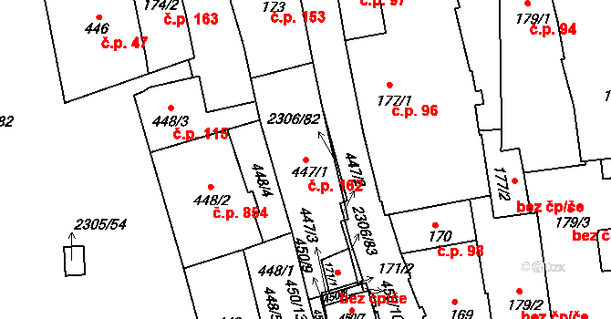 Beroun-Centrum 162, Beroun na parcele st. 447/1 v KÚ Beroun, Katastrální mapa