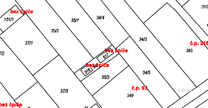 Pašovice 105926744 na parcele st. 517 v KÚ Pašovice na Moravě, Katastrální mapa