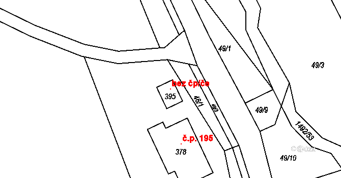 Písečná 107795744 na parcele st. 395 v KÚ Písečná u Žamberka, Katastrální mapa